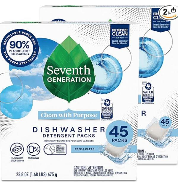 Seventh Generation Free & Clear Dishwasher Detergent Packs